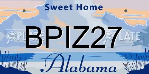 BPIZ27 Alabama License Plate