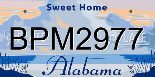 BPM2977 Alabama License Plate