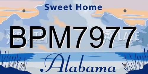 BPM7977 Alabama License Plate
