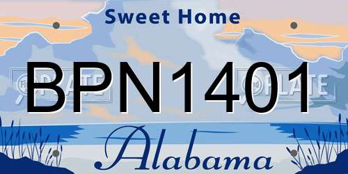 BPN1401 Alabama License Plate