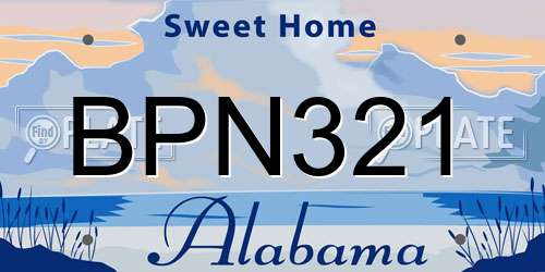 BPN321 Alabama License Plate