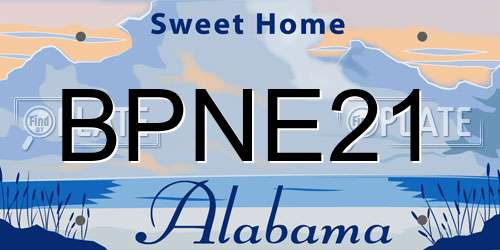 BPNE21 Alabama License Plate