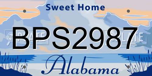 BPS2987 Alabama License Plate