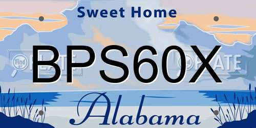 BPS60X Alabama License Plate