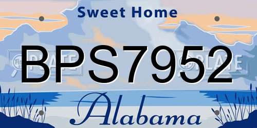 BPS7952 Alabama License Plate