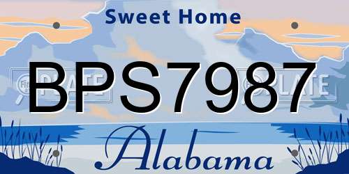 BPS7987 Alabama License Plate
