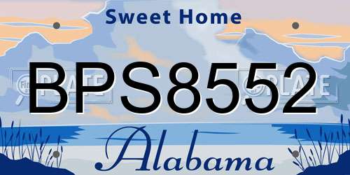 BPS8552 Alabama License Plate