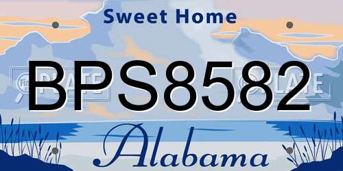 BPS8582 Alabama License Plate