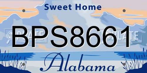 BPS8661 Alabama License Plate