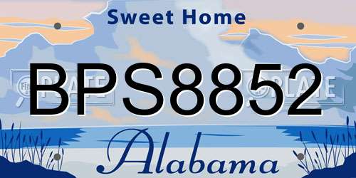 BPS8852 Alabama License Plate