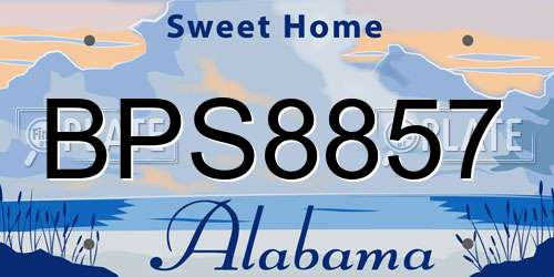 BPS8857 Alabama License Plate