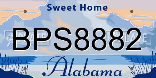 BPS8882 Alabama License Plate