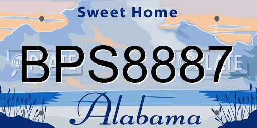 BPS8887 Alabama License Plate