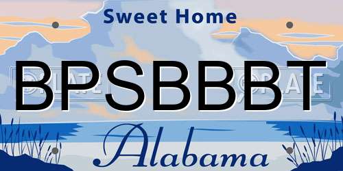 BPSBBBT Alabama License Plate