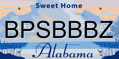 BPSBBBZ Alabama License Plate