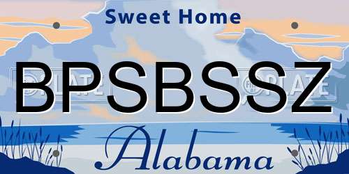 BPSBSSZ Alabama License Plate