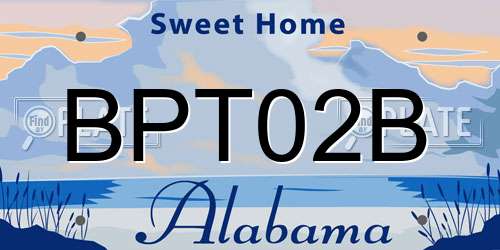 BPT02B Alabama License Plate