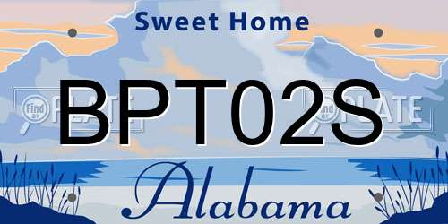BPT02S Alabama License Plate