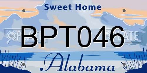BPT046 Alabama License Plate