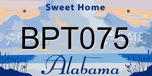 BPT075 Alabama License Plate