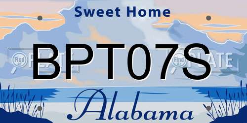 BPT07S Alabama License Plate