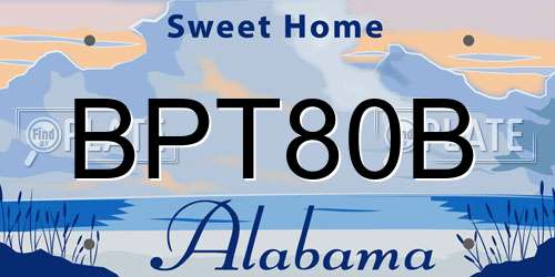 BPT80B Alabama License Plate