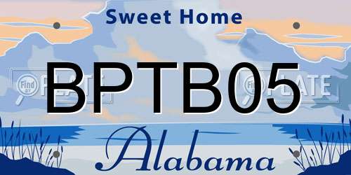 BPTB05 Alabama License Plate