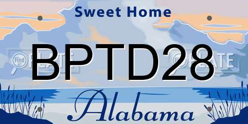 BPTD28 Alabama License Plate