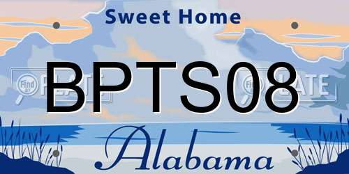 BPTS08 Alabama License Plate