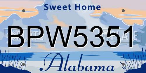 BPW5351 Alabama License Plate