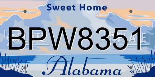 BPW8351 Alabama License Plate