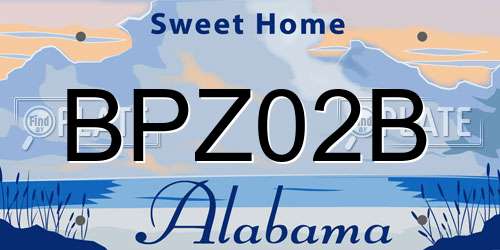 BPZ02B Alabama License Plate