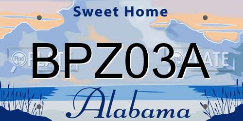 BPZ03A Alabama License Plate