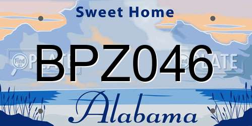 BPZ046 Alabama License Plate