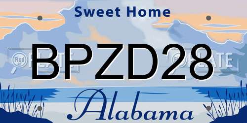 BPZD28 Alabama License Plate