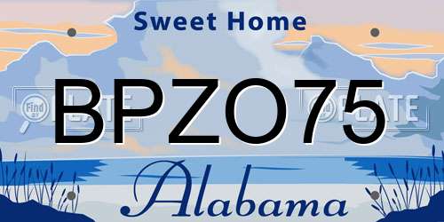 BPZO75 Alabama License Plate
