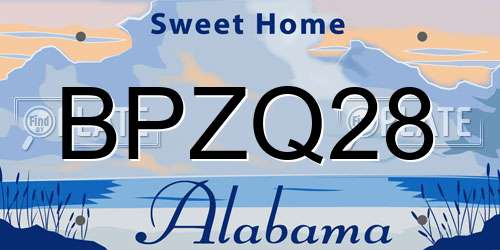 BPZQ28 Alabama License Plate