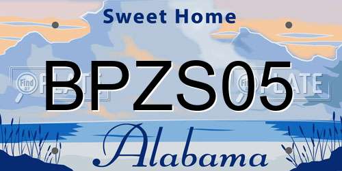 BPZS05 Alabama License Plate