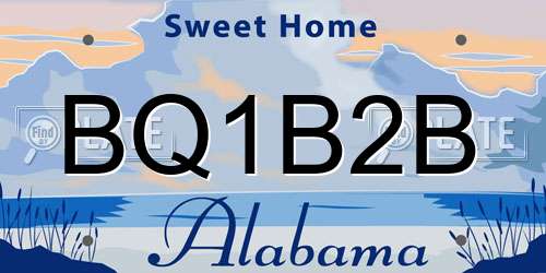 BQ1B2B Alabama License Plate