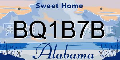 BQ1B7B Alabama License Plate