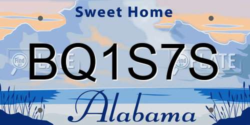 BQ1S7S Alabama License Plate