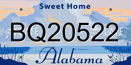 BQ20522 Alabama License Plate