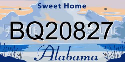 BQ20827 Alabama License Plate