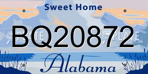 BQ20872 Alabama License Plate
