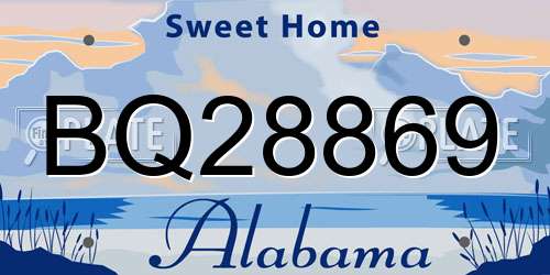 BQ28869 Alabama License Plate