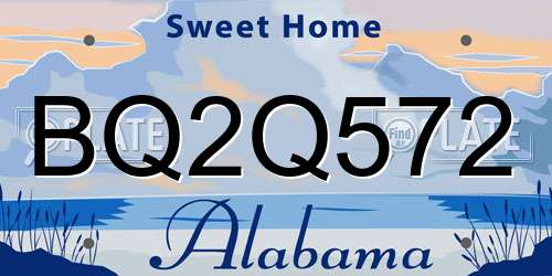BQ2Q572 Alabama License Plate