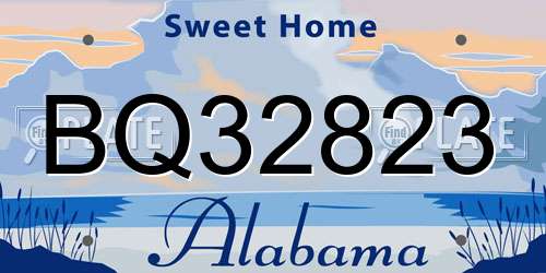 BQ32823 Alabama License Plate