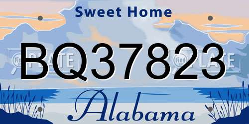 BQ37823 Alabama License Plate