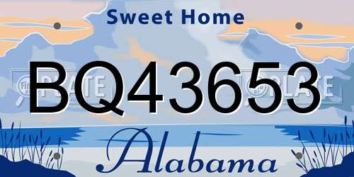 BQ43653 Alabama License Plate