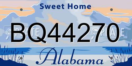 BQ44270 Alabama License Plate